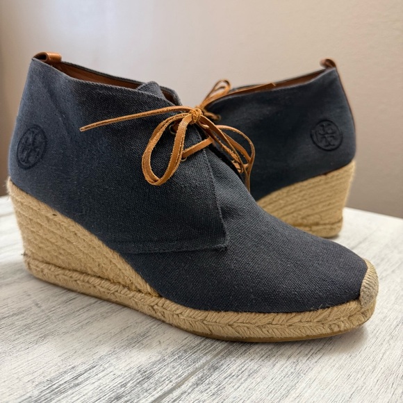 Tory Burch Desert espadrille canvas wedges size 9 - Picture 1 of 12